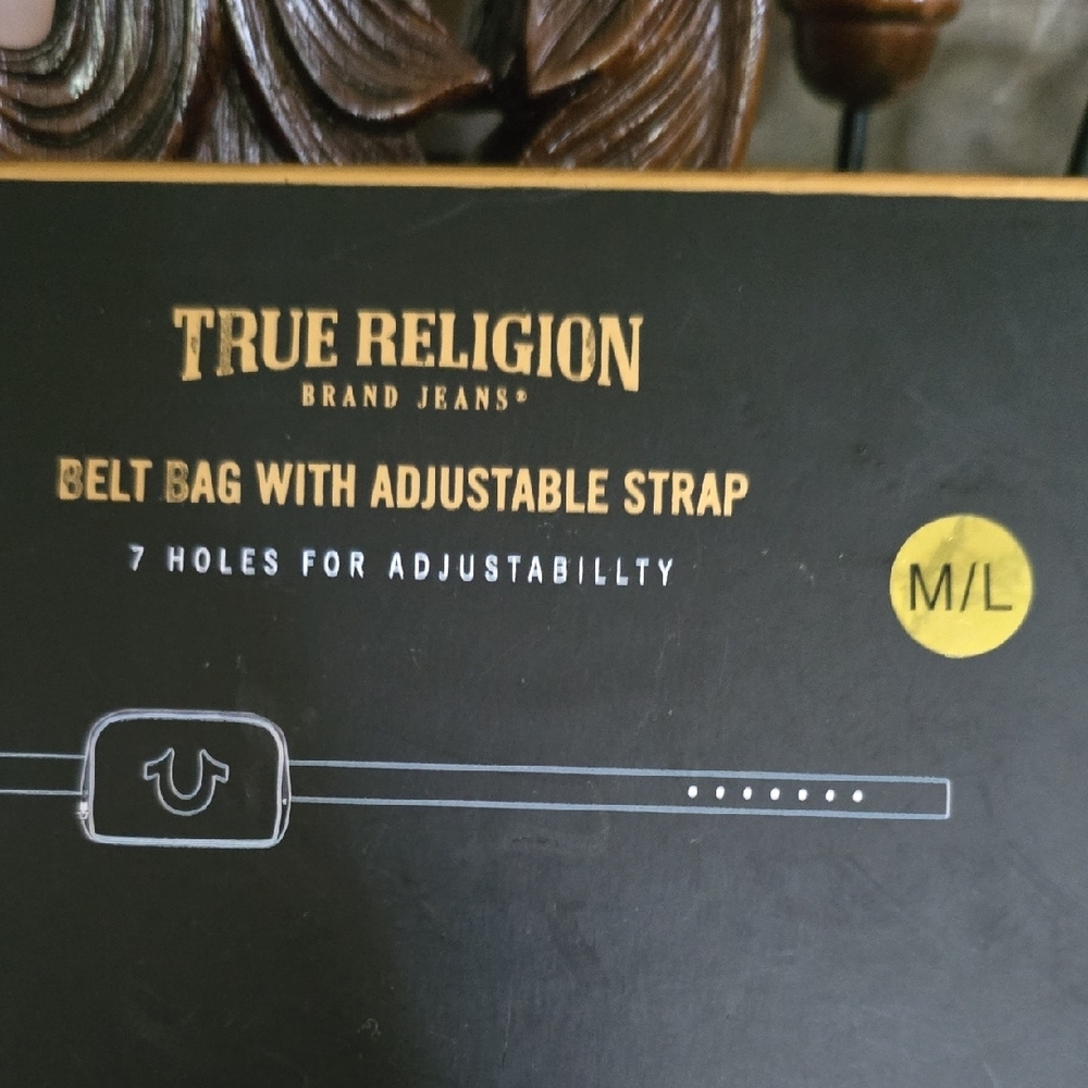 True Religion Denim Belt Bag with Rhinestone Horseshoe - Light Blue - Picture 8 of 8